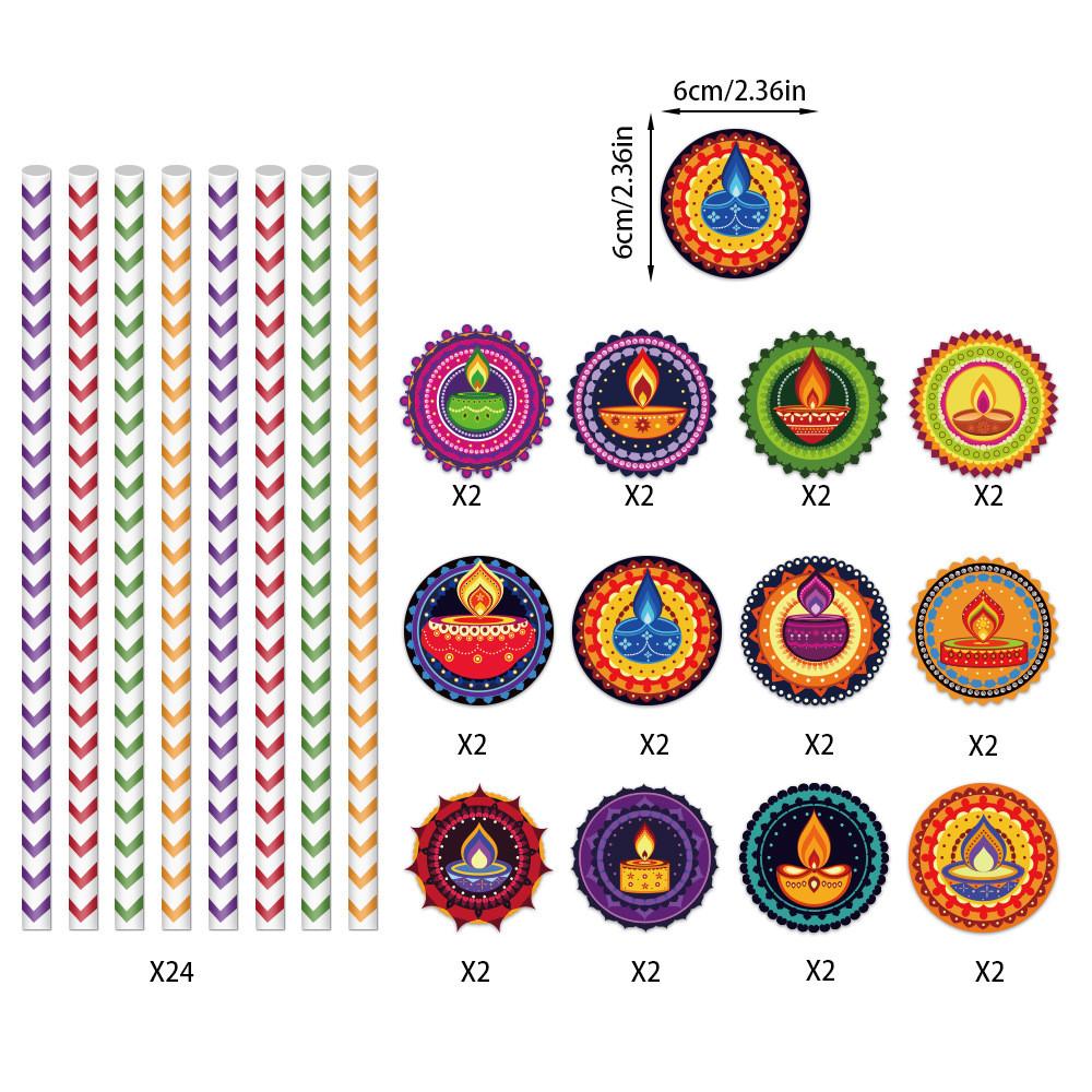 Disposable Party Diwali Paper Straw For Festive Table Setting And Decor Event