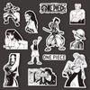 10/30/65pcs Black White Anime ONE PIECE Stickers DIY Laptop Motorcycle Travel Luggage Car Skateboard Bike Waterproof Sticker Toy