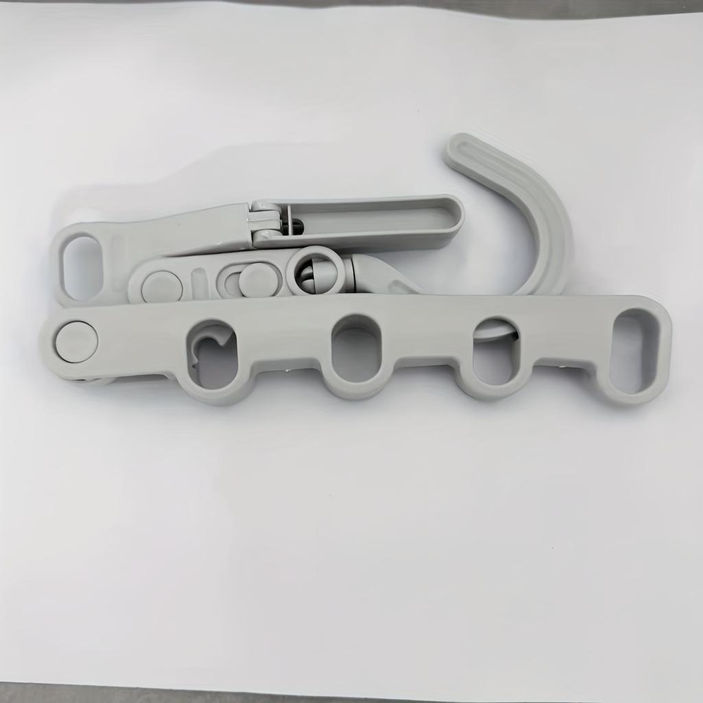 4pcs Foldable 5-Hole Clothes Hanger with Ergonomic Hooks - Portable Space-Saving Durable Plastic Hanger for Travel, Hotels, Dorms & Indoor Use,Hangers