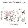 Watercolor Minimalist Flower Butterfly Wall Sticker Self-Adhesive for Bedroom Vanity Wall Decoration
