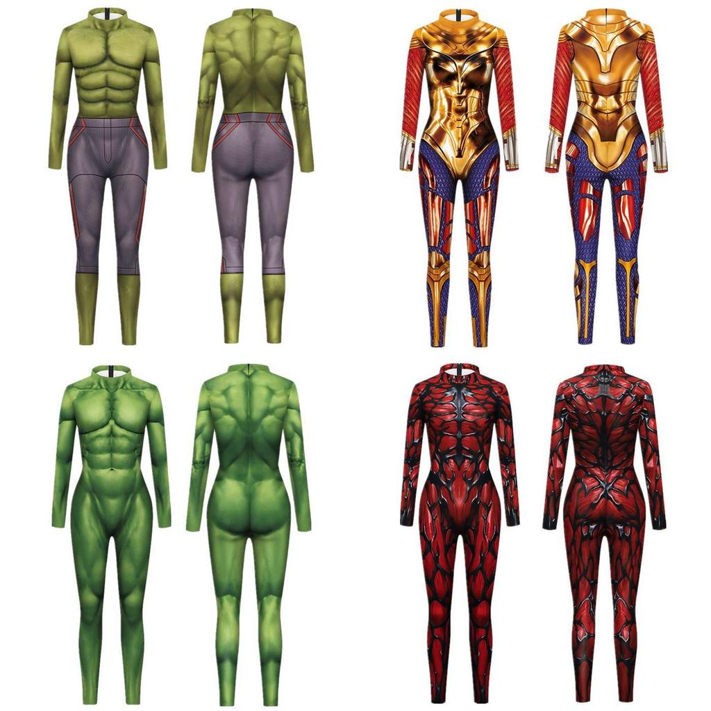 Halloween Spiderman 3d Printed Bodysuit With Elastane For Cosplay And Costume Events
