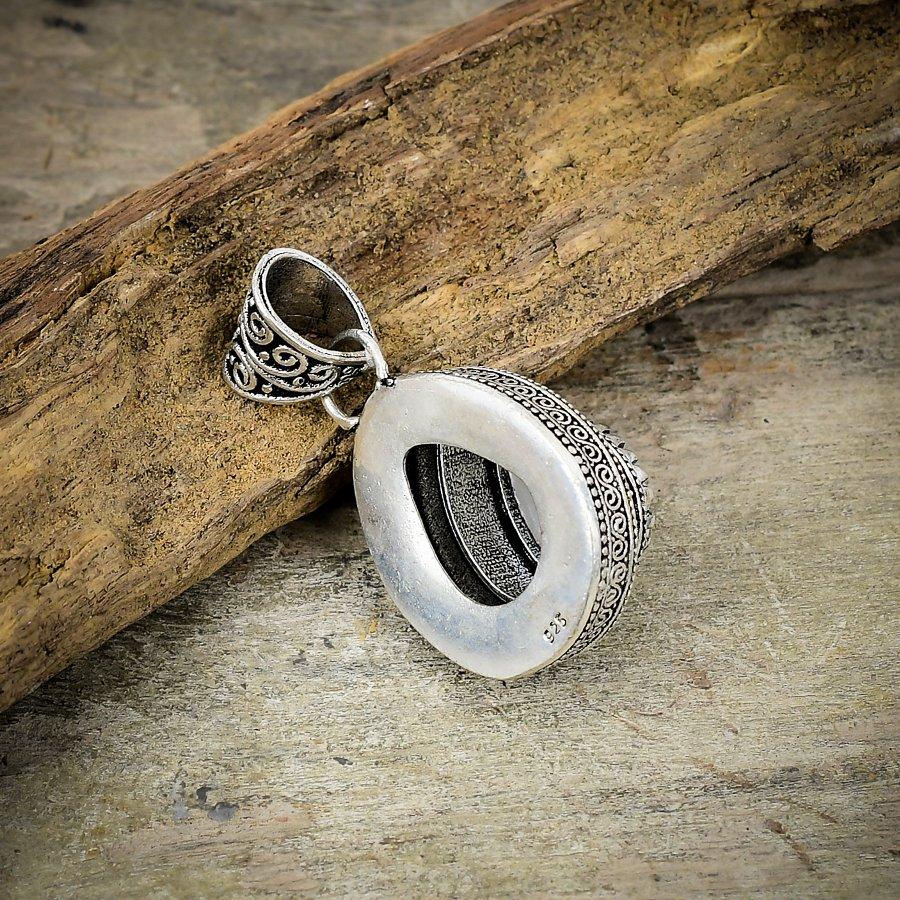 Rainbow Moonstone Gemstone 925 Sterling Silver Jewelry Pendant 1.69" M-198