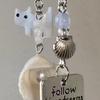 Mobile Phone Lanyard Faux Pearl Beads Shell Cat Charm Camera Hanging Rope Versatile Decorative Backpack Pendant