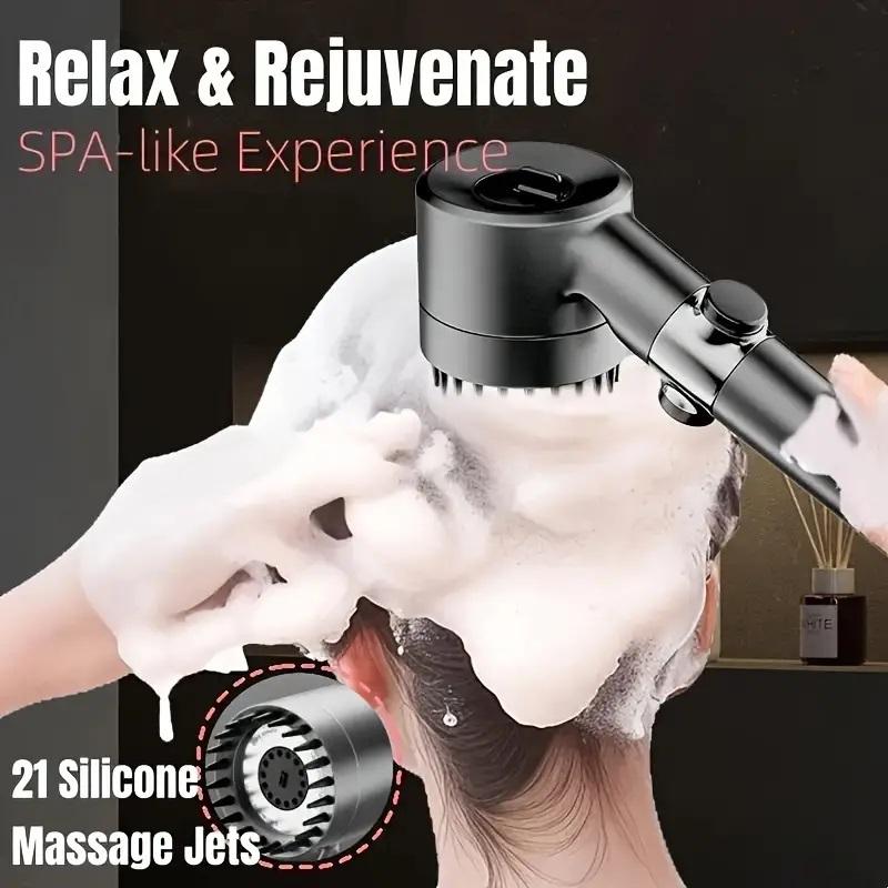 New Pressurized Shower 4 Modes Adjustable Water Saving Shower Head High Pressure Showerhead With Filter Bathroom Massage Shower