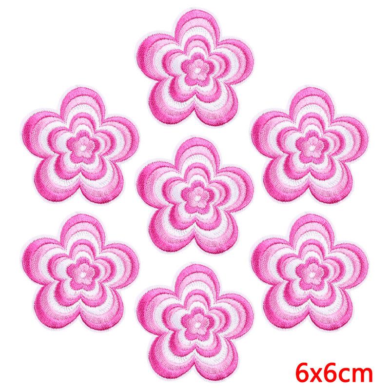 10PCS Wholesale Pink Bow Crown Lips Embroidery Patches For Clothing DIY Thermoadhesive Patches On Clothes Iron On Patch Backpack