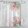 Watercolor Leaves On The Top Plant With Floral Bathroom Greenery Leaf Decoration Watercolor Botanical Shower Curtain With Hooks