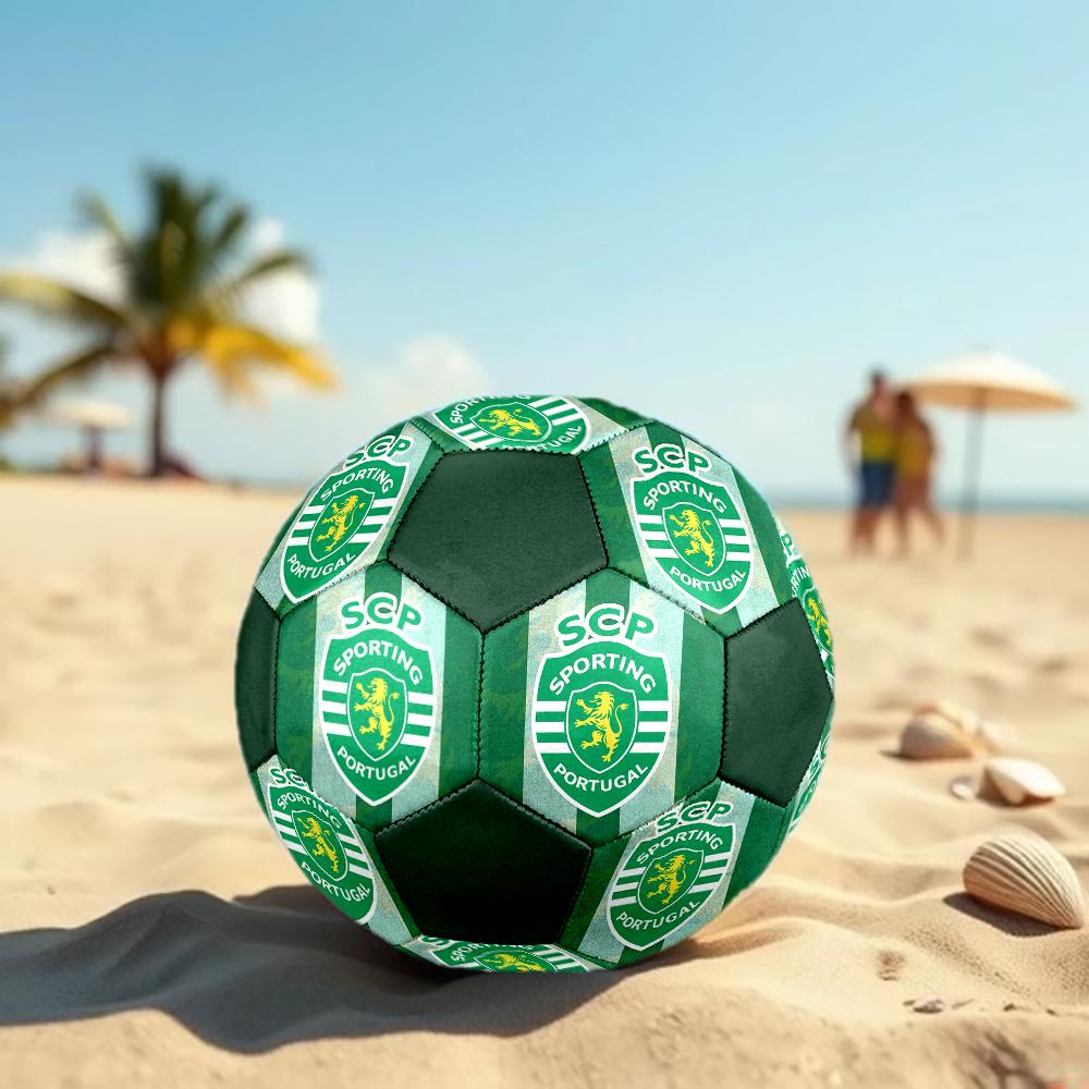Sporting Fc Soccer Ball, Colorful, Suitable for All Ages, Machine-stitched, PVC Material, Competition Grade, Durable and High Bounce