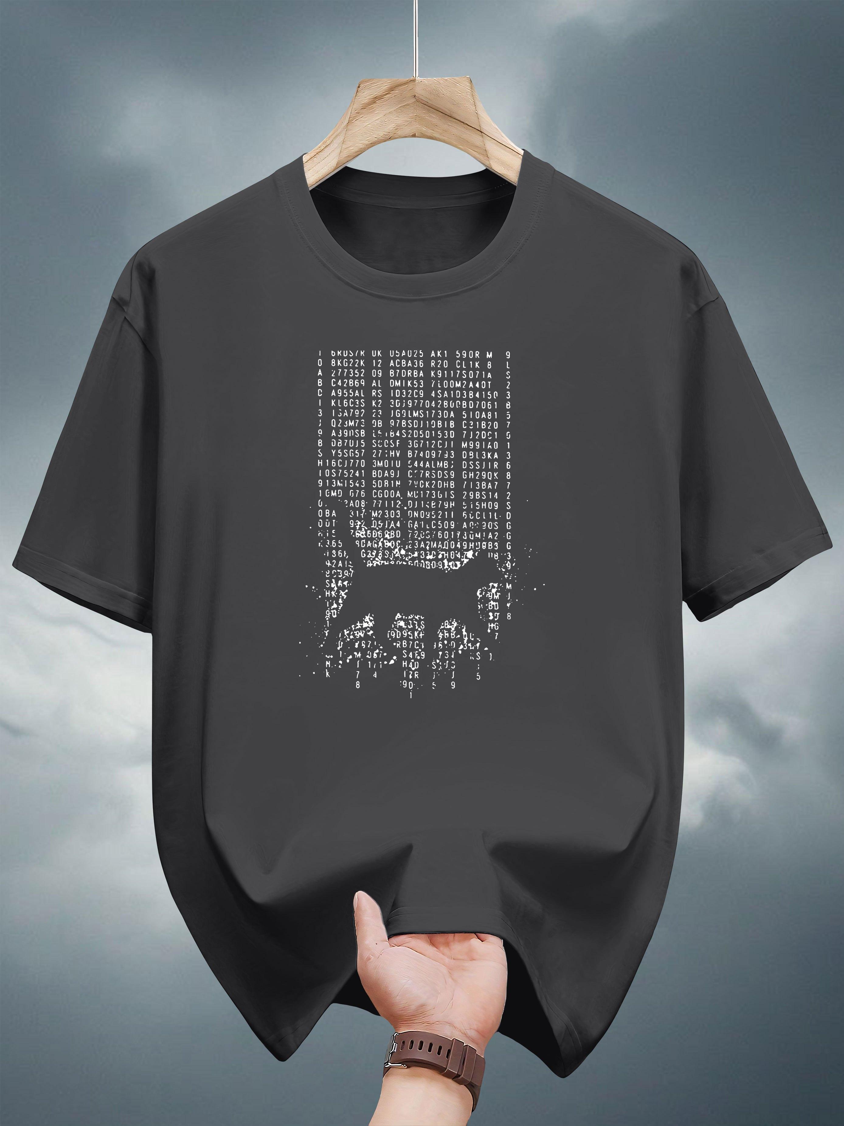 Graphic Print T-shirt - Casual Summer Short Sleeve Tee with Unique Pixelated Design XL