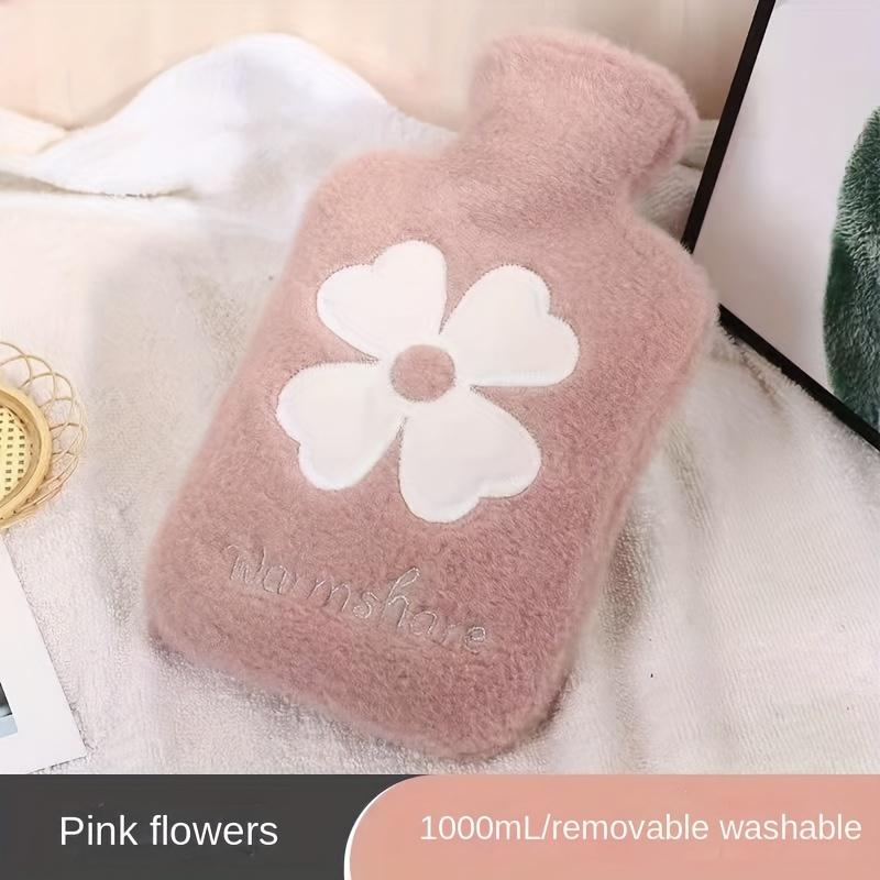Portable Thermal Hot Water Bottle - Reusable Washable Flannel 1000ml/30.27oz Capacity, with 2 Colors Options, for Winter Warmth