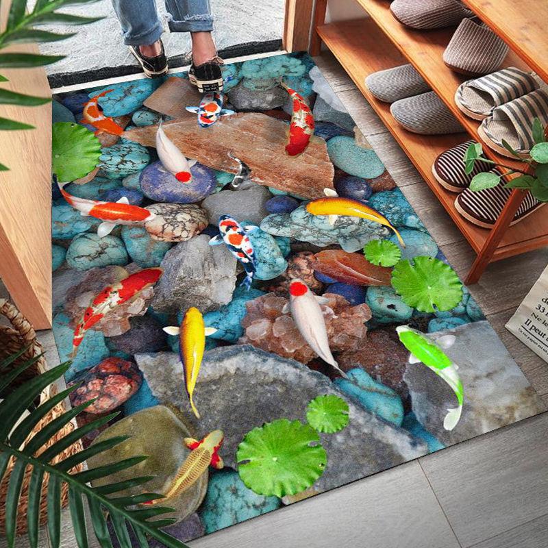 3D Entrance Floor Mat Entrance Door Mat Bedroom Kitchen Water Absorbent Foot Mat Bathroom Non Slip Mat Foot Mat Household