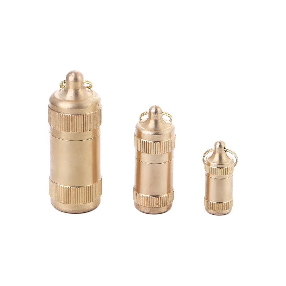 Outdoor Accessory Tablet Container Brass Keychain Holder Pill Bottle Pill Case Pill Storage Box