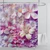 3D Red Floral Shower Curtain Set Pink Flower Design Fabric Bathroom Decor Waterproof Washable Shower Curtain Set with Hooks