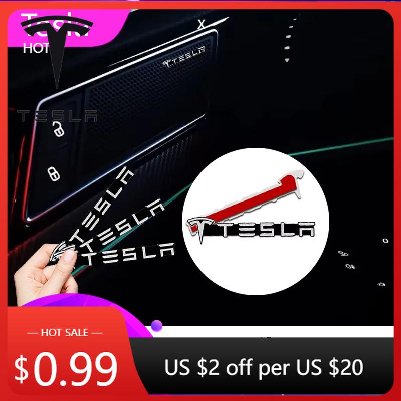 Car Sticker 2025 New Tesla 3D Car audio decorate 3D Aluminum Badge Emblem Sticker Accessories For Tesla Model 3 Model X S 2016-