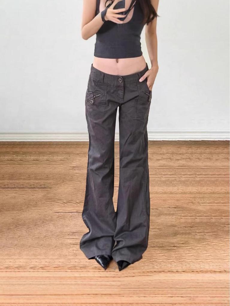 American Style Pocket Design Flare Workwear Jeans