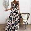 Cross-border Europe, America, Amazon 2026 summer new ethnic style fashion sexy slim print suspender dress