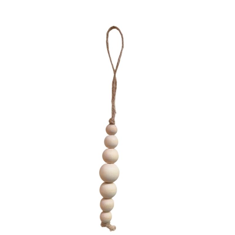 10Pcs Wooden Beads Ornament Wood Beaded Christmas Tree Decoration For Wall Window Staircase Holiday Party Decoration