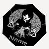 Custom Name Wednesday Theme Automatic Umbrella, Lightweight & Portable, 8 Rib, Perfect for Outdoor Travel, Birthdays, Christmas, Gifts.