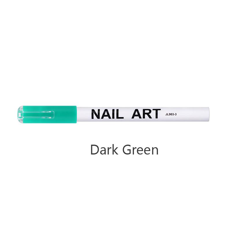 

1 шт., красочная ручка для рисования ногтей, ручка для граффити, тонкая линия, маникюрный инструмент зелёный