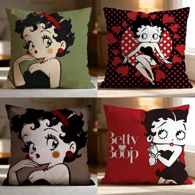 Hot B-BBetty Boop Cushion Cover Soft Washable Pillow Case Multi-Scene for Couch Bed Travel Office Use