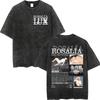 Rosalia LUX Tour Koszulki z Nadrukiem Męskie Damskie Moda Estetyka Vintage Spierana Koszulka Bawełna Wysokiej Jakości Oversize Koszulki