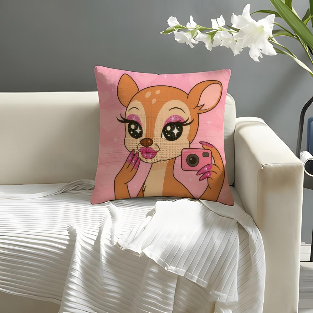 

Anime Nail Art Animals Pillow Case Natural Linen Organic Fabric DoubleSided Printing Sofa Home Decor Cushion Cover 30X30cm