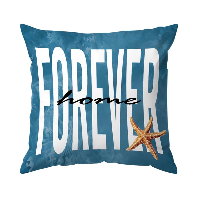 Seahorse And Turtle Sofa Cushion Cover Comfortable Pillow Office Cover Living Room Home Decor Modern Printed Pillowcase Blue