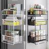 UYTON Multifunktionales Waschmaschinen-/Kühlschrank-Lagerregal, Kühlschrank-Seitenregal, Küchenaufbewahrung, Multifunktionales magnetisches Gewürzregal, 3 Ebenen
