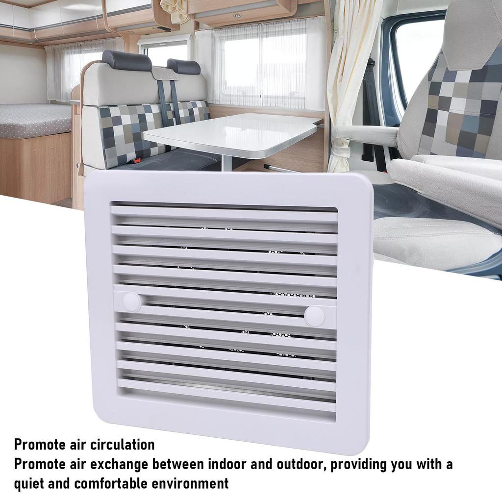 RV Side Vent Fan 12V One Way Silent Wind Air Ventilation Exhaust Fan for Motorhome Trailer Boat Camping Yachts 8.07x7.28in