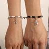 2pcs Magnetic Cross Pendant Couple Bracelets Lover Friend Braid Rope Bangle Gift