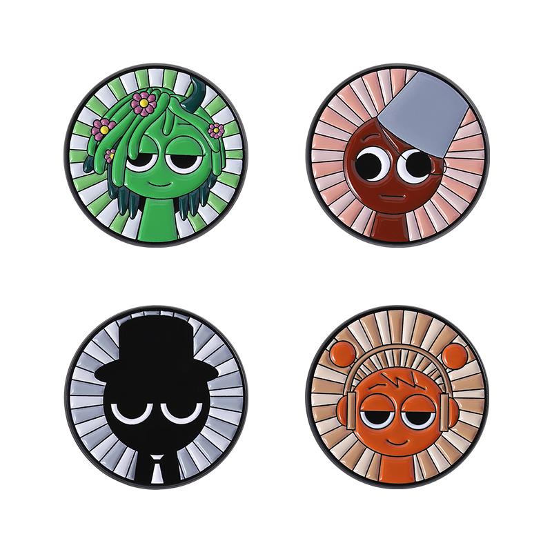 3-5PCS/Set Anime Movies Character Enamel Pins Day of the Dead Green Mask Man Brooches Lapel Badges Jewelry Gift for Friends