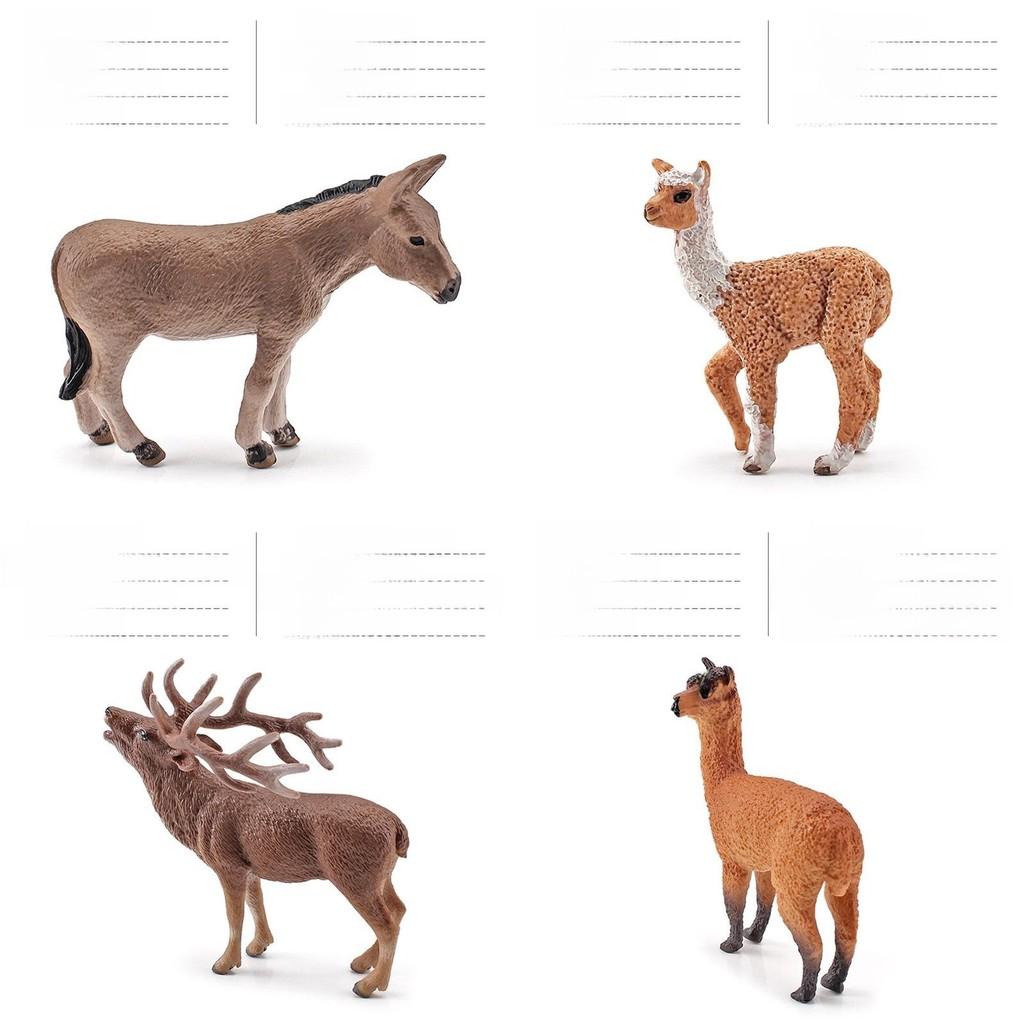 Donkey Alpaca Sheep Model Collection Pvc Figures For Home Decor And Educational Display