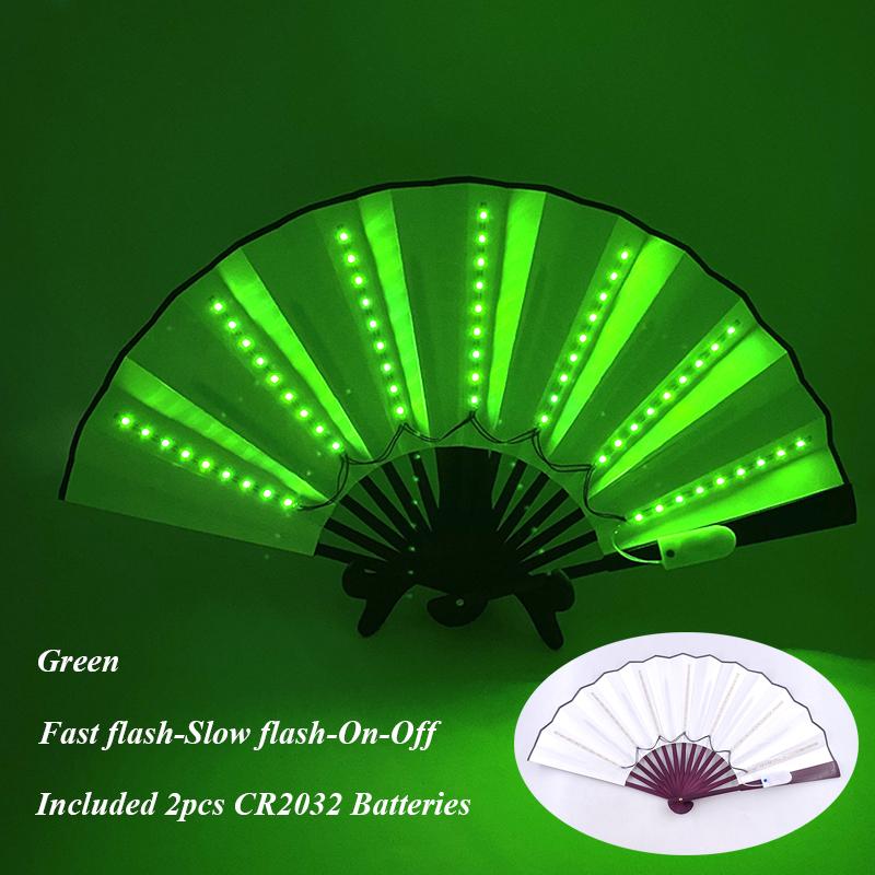 13 inch LED Fans DJ LARP Dans Bruiloft Podiumoptreden Bar Rekwisieten Vouwventilator Voor Vrouwen Kung Fu Ventilator Chinese Knipperende Ventilator