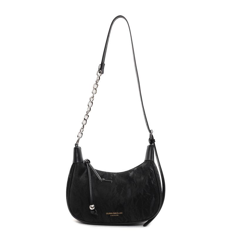 Fashion New High-end Korean Version Niche Design Messenger Bag Women's Casual Versatile Commuter Solid Color Chain Shoulder Bag