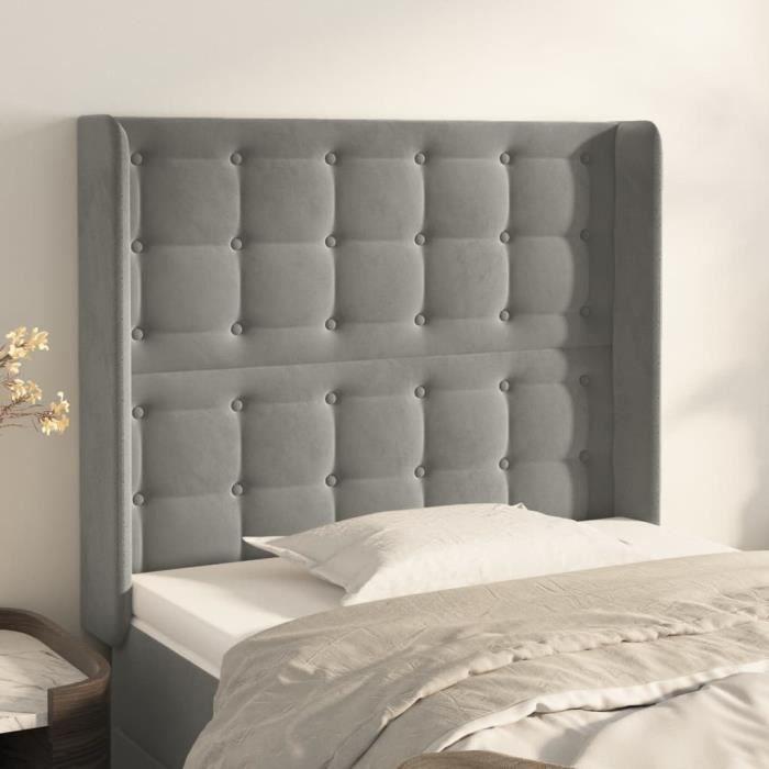 VidaXL Headboard with Ears Light Grey 83x16x118-128 Cm Velvet3120044