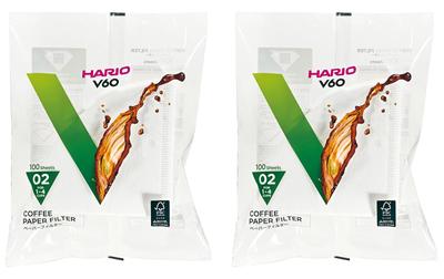 HARIO V60 Paper Filter 02 W White for Cups Made In Japan 200 Pieces 1-4 VCF-02-100W