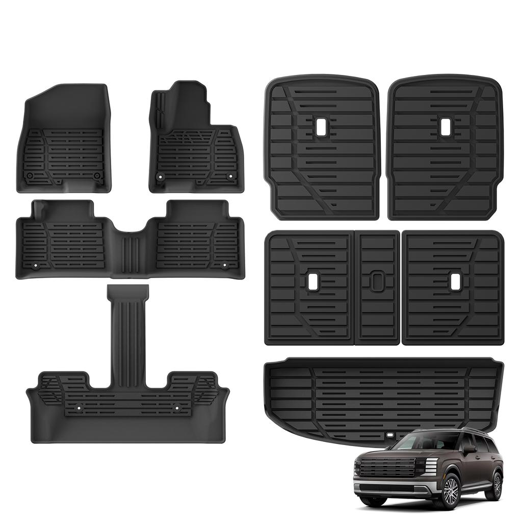 Right Drive for Hyundai Palisade Hybrid 7Seats 2026 (Not Fit Fuel Version) TPE Car Floor Mats Cargo Liner Trunk Pad Waterproof