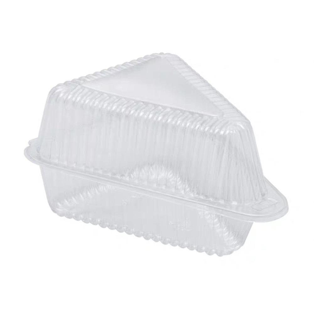50pcs Plastic Cake Slice Boxes Clear Cheesecake Take Out Box Sandwich Packing Box  Commercial
