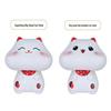 Solar-Powered White Nodding Cat Ornament - Chubby Lucky Desktop Decor