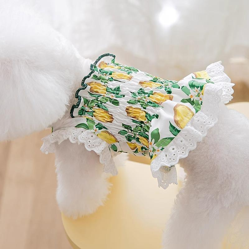 Spring and Summer Puppy Dog Clothes Thin Breathable Suspender Skirt Cat Small Dog Teddy Pet Dress