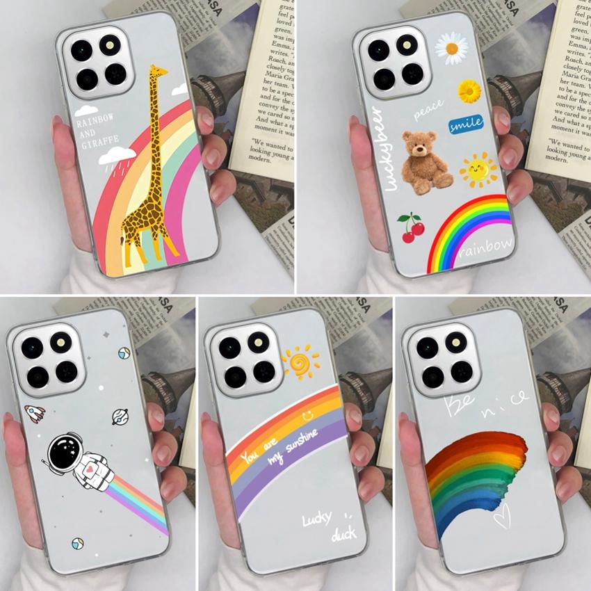 For Huawei 400 Pro Honor X6c X8c X7a X8a Phone Bags Cute Giraffe Patterns Ultra Thin Transparent TPU Anti Slip Protective Back Covers For Huawei Shell