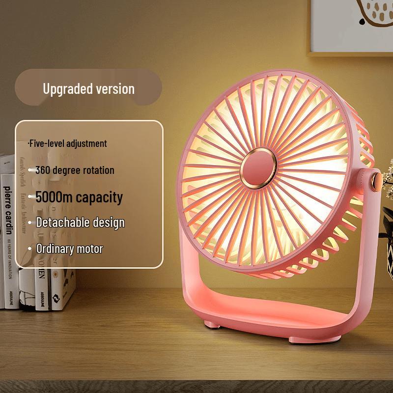 Yabuka Creative Desktop USB Rechargeable Fan with Light
