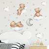 Cute Cartoon Bear Bunny Star Moon Wall Stickers for Kids Rooms Baby Room Wall Decor Wallpaper Girls Boys Bedroom Nursery Sticker