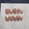 Handmade Nail Art Finished Fake Nail Patch Japanese Style Xiaoxiangfeng Hand-painted Pink Cute Bear