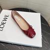Sheepskin Version~ Small Inner Height Increase Women's Shoes Bow Square Head Shallow Mouth Ballet Single Shoes Women's Soft Sole Mary Jane Shoes