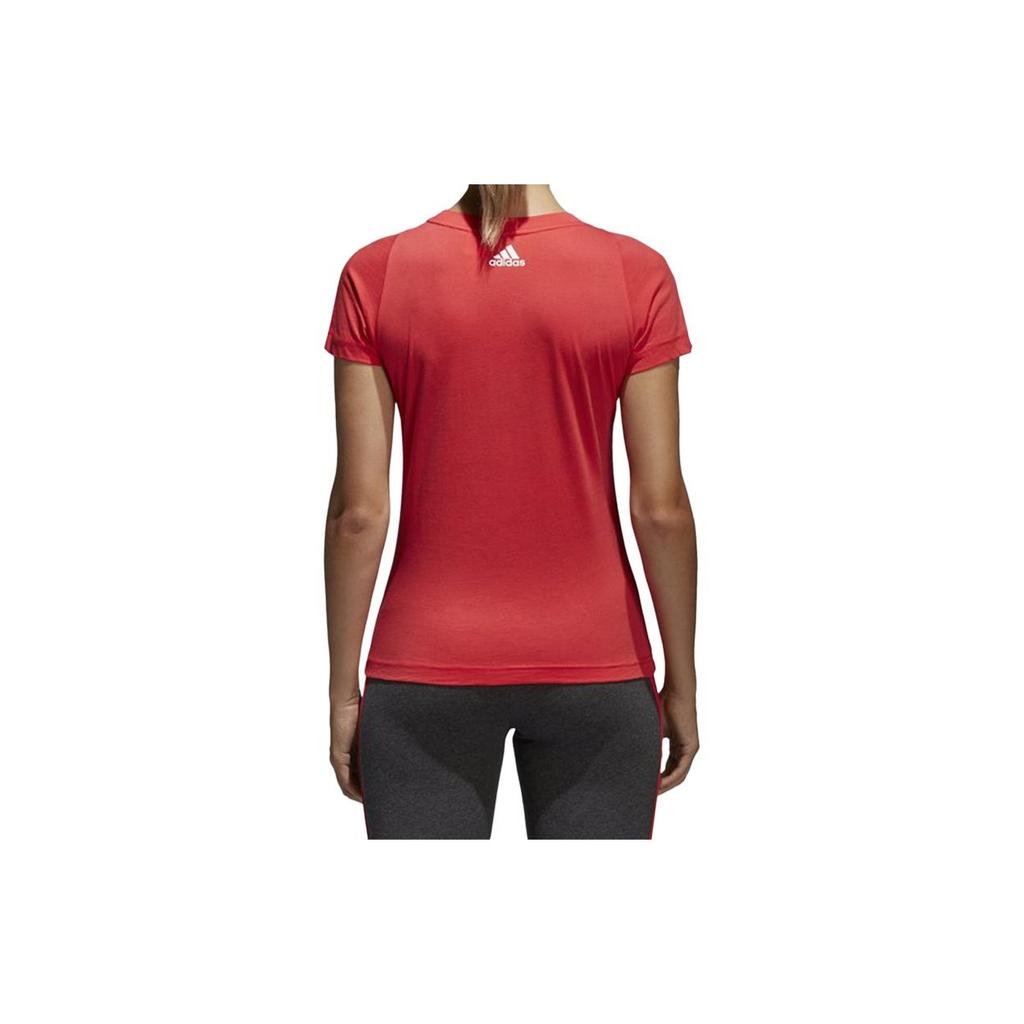 Adidas Classic Big Logo Print Short Sleeve T-Shirt Women Tops Natural-Coral-Pink CF8822