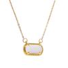 Eye Catching Zircon Inlayed Elliptical Pendant Necklace Stylish Neck Accessory Unique Neckchain Gift for Women and Girls