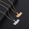Fashionable Stainless Steel Turkey Map Flag Pendant Necklace for Women Faith Casual Jewelry Gift
