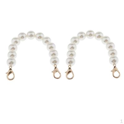 2x Round Pearl Short Handles For Handmade Purse Handbags Strap