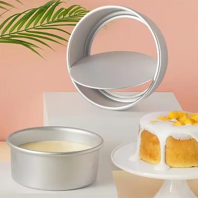 1pc-6 Inch Chiffon Cake Die Removable Bottom Round Cake Bakeware for Home DIY Aluminum Alloy Baking Cake Mold Pan Cake Tin