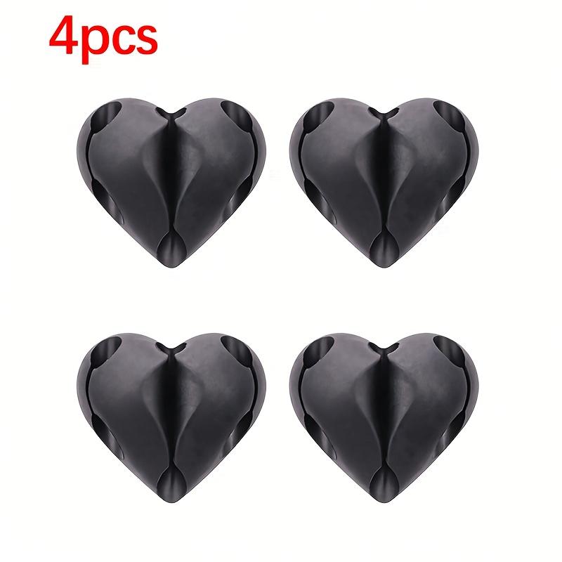 Heart-Shaped Data Cable Organizer Clips | Self-Adhesive Wire Management Clips for Desk, Bedside, Wall, Car, and Office Use